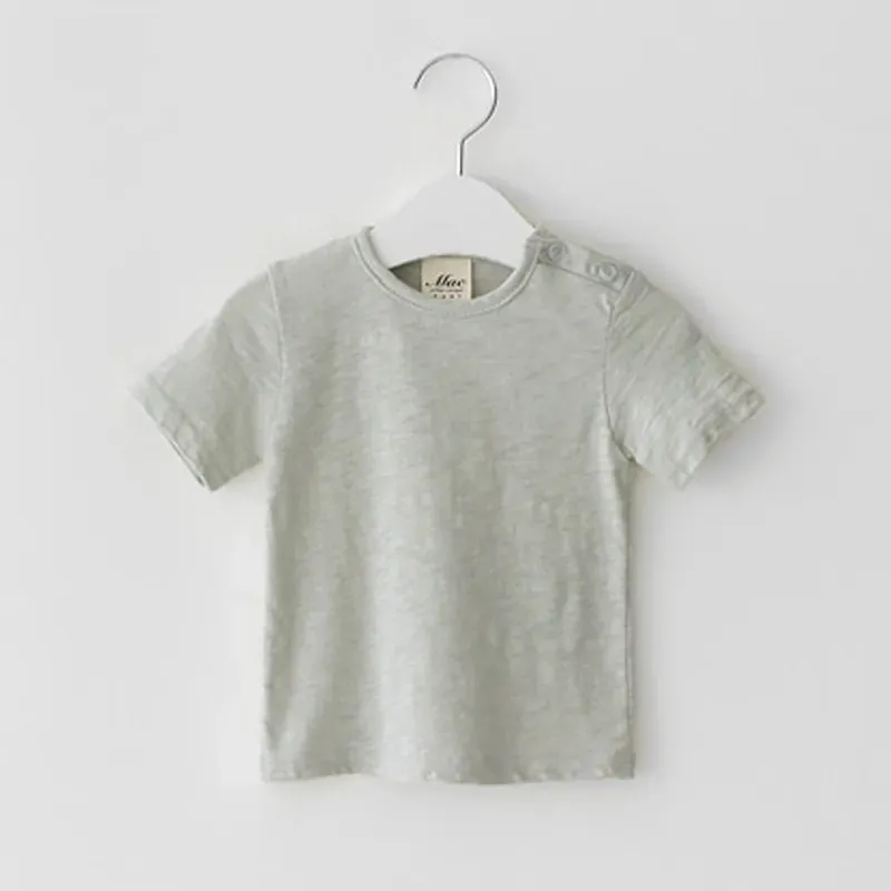 Wholesale Kids Baby Fashion Casual Solid Color Cotton Round Neck Short-Sleeve T-Shirt - Image 3
