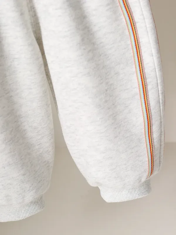 Wholesale Kids Baby Boys And Girls Fashion Autumn Rainbow Round-Neck Long-Sleeve Sweatshirt Loose Pants Two-Piece Set - Image 5