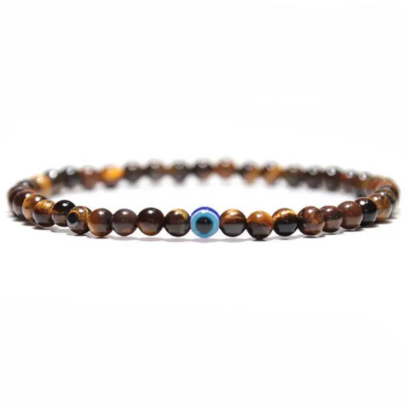Wholesale Men Fashion Natural Stone Turquoise 6mm Eye Bracelet - Image 5