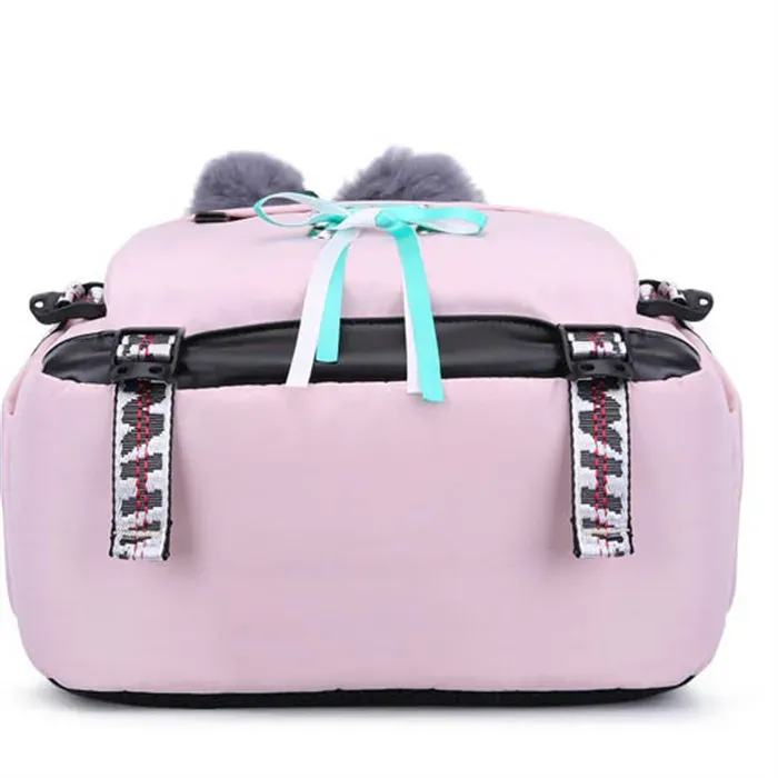 Women Fashion Pompon Decorative Lace Up Backpack - Image 6