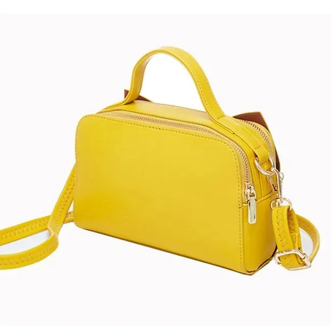 Women Fashion Solid Color Bow Decoration Shoulder Bag - Image 4