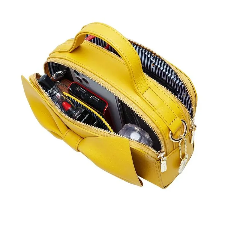 Women Fashion Solid Color Bow Decoration Shoulder Bag - Image 5