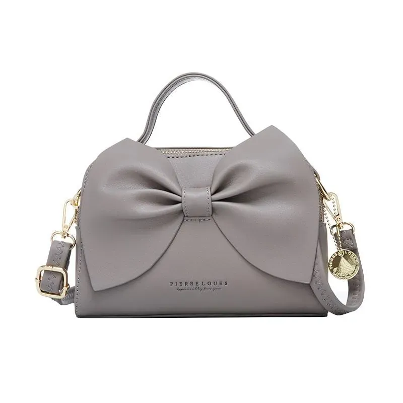 Women Fashion Solid Color Bow Decoration Shoulder Bag - Image 10