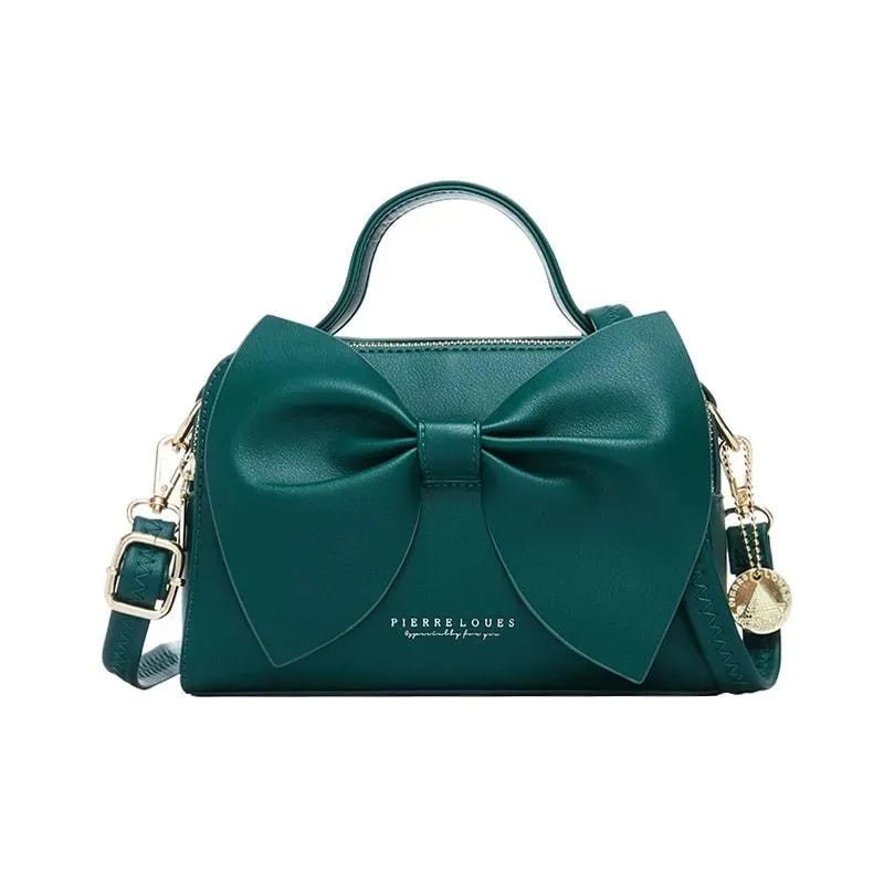 Women Fashion Solid Color Bow Decoration Shoulder Bag - Image 11