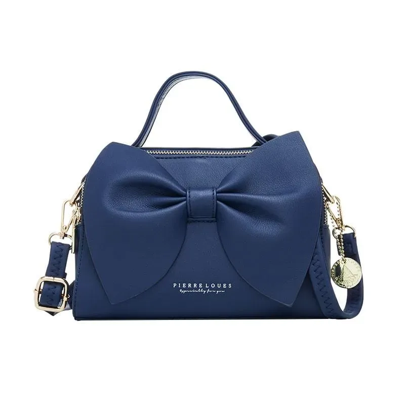 Women Fashion Solid Color Bow Decoration Shoulder Bag - Image 13