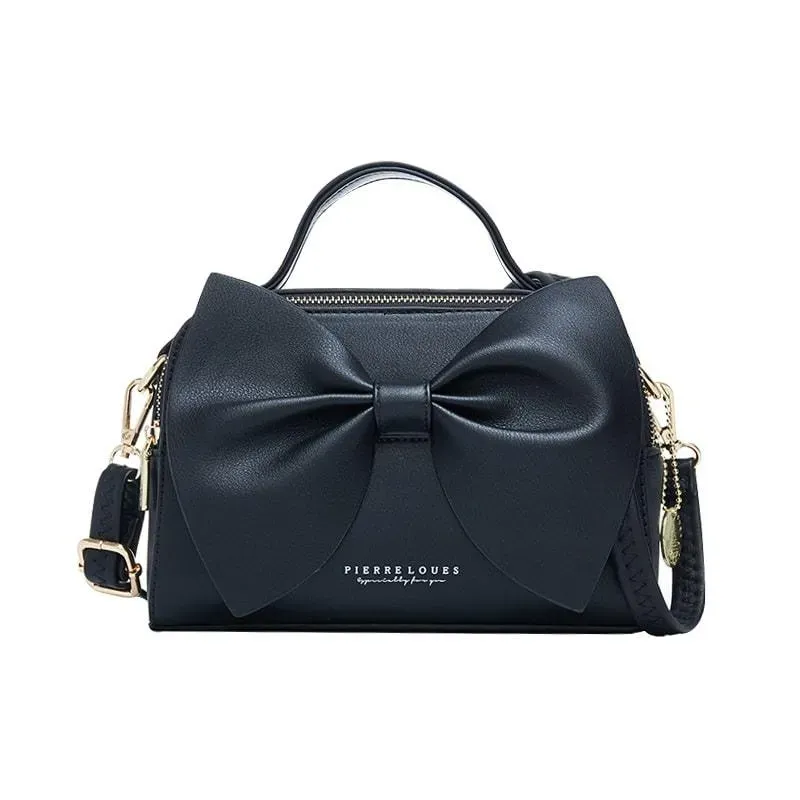 Women Fashion Solid Color Bow Decoration Shoulder Bag - Image 15
