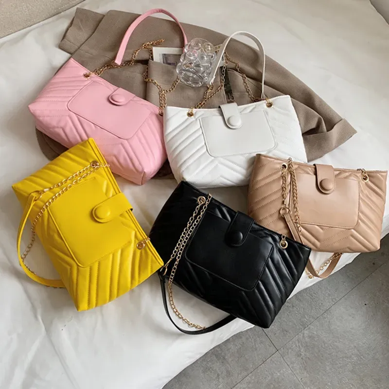 Women Fashion Solid Color Chain Shoulder Bag