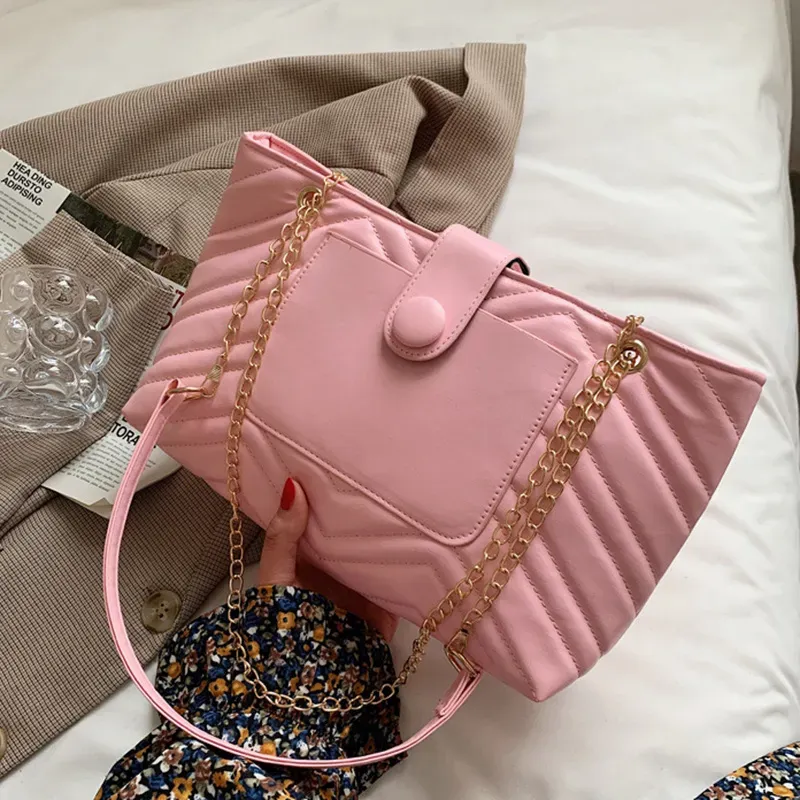 Women Fashion Solid Color Chain Shoulder Bag - Image 8