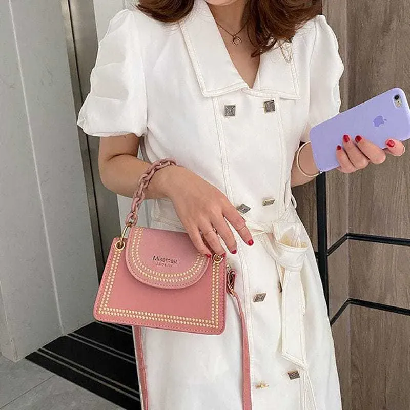 Women Fashion Adjustable Strap Square Flap Bag - Image 4