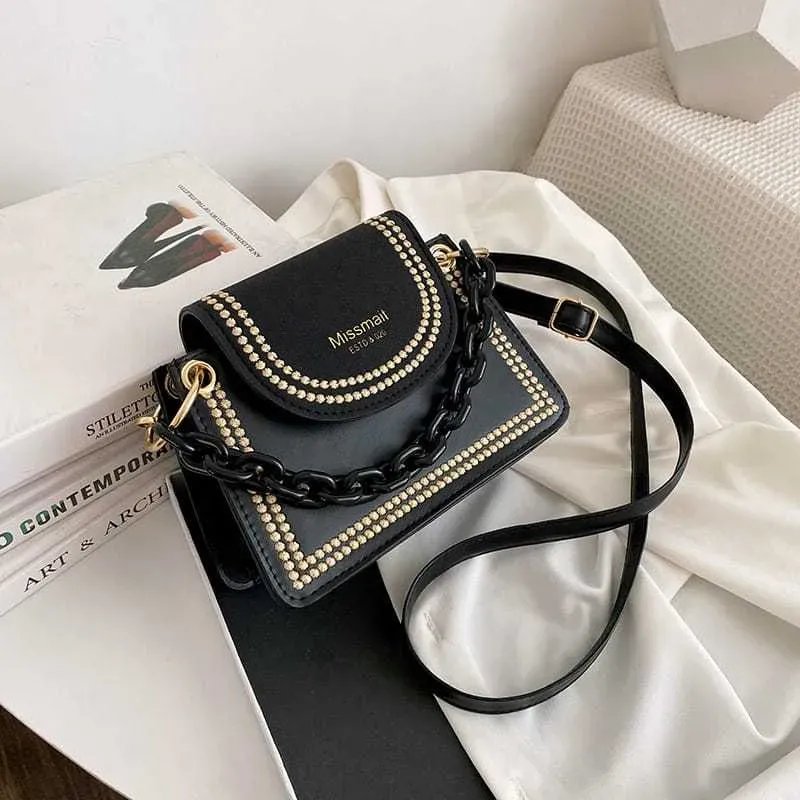 Women Fashion Adjustable Strap Square Flap Bag - Image 7