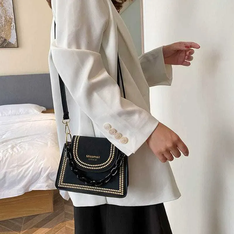 Women Fashion Adjustable Strap Square Flap Bag - Image 8