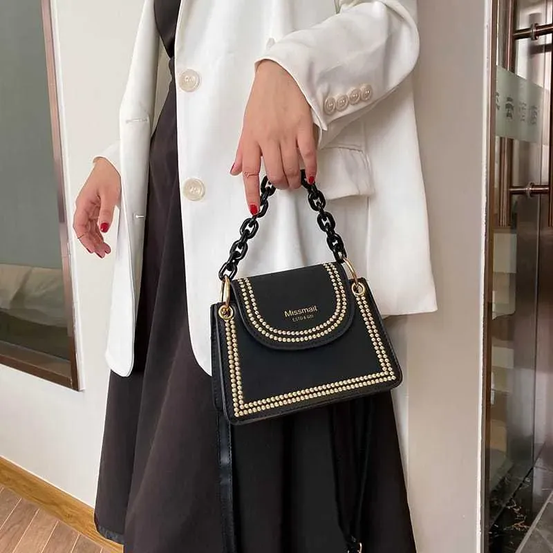 Women Fashion Adjustable Strap Square Flap Bag - Image 9