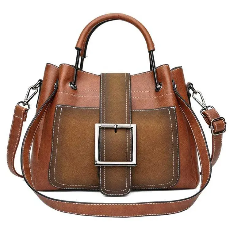 Women Retro Solid Color Belted Shoulder Bag - Image 11