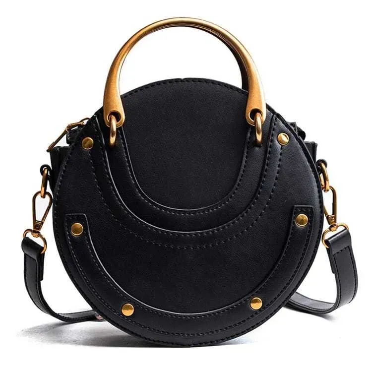 Women Vintagd Patchwork Round Crossbody Bag - Image 13