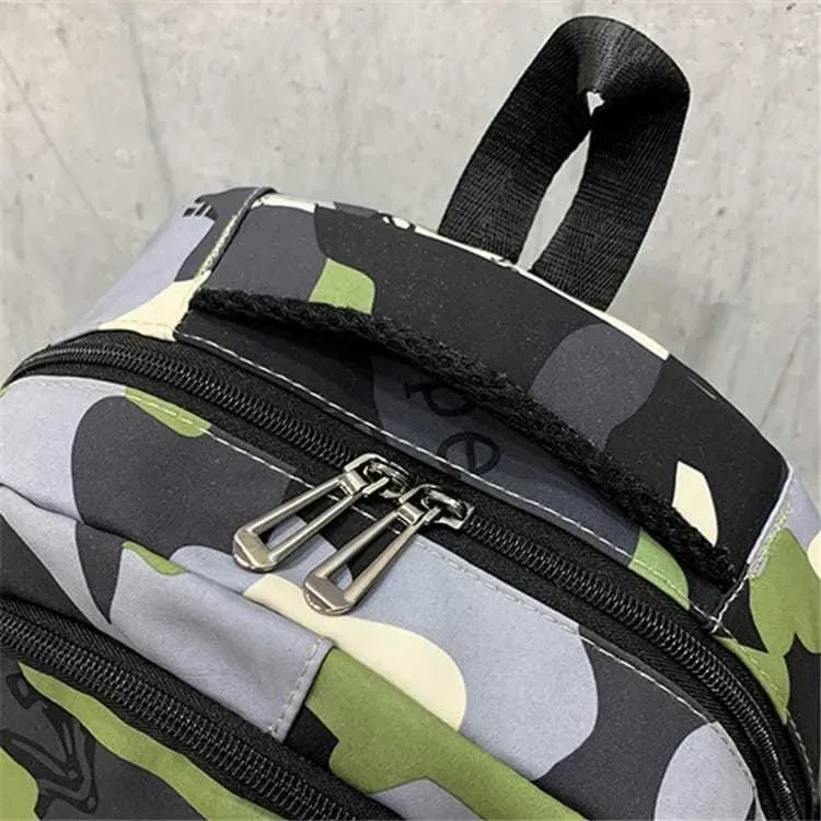 Unisex Fashion Zipper Camouflage Large Capacity Backpack - Image 8