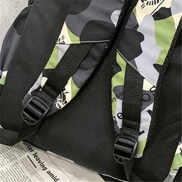 Unisex Fashion Zipper Camouflage Large Capacity Backpack - Image 9