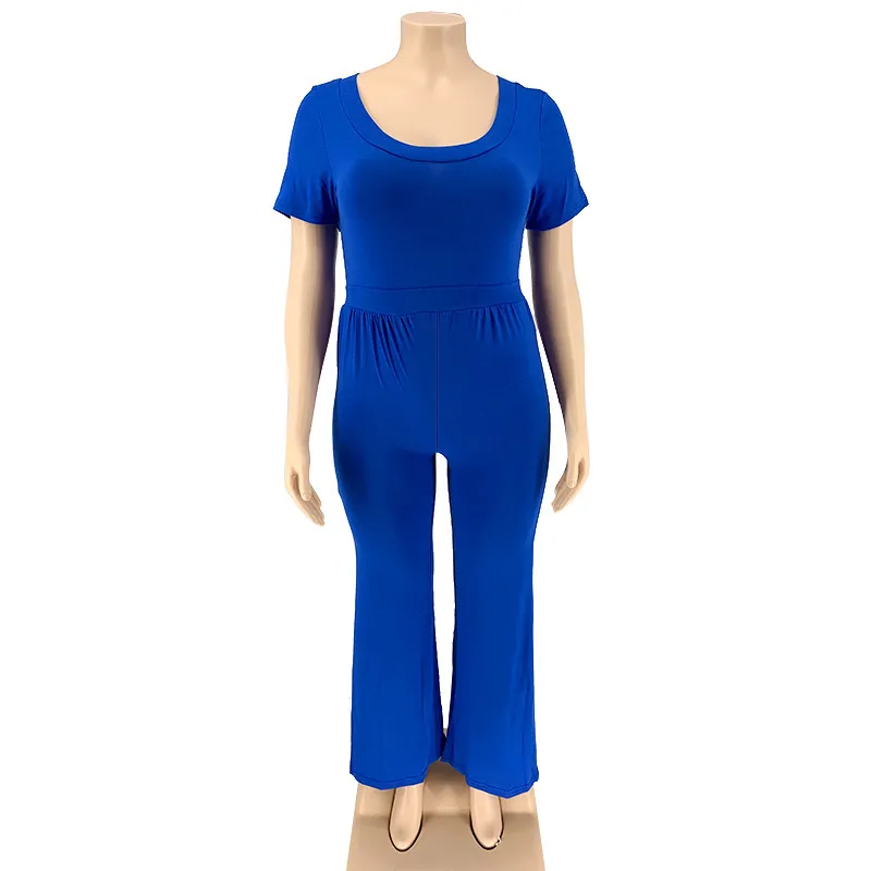 XL-5XL Women Plus Size Solid Color Wide Leg Jumpsuits - Image 15