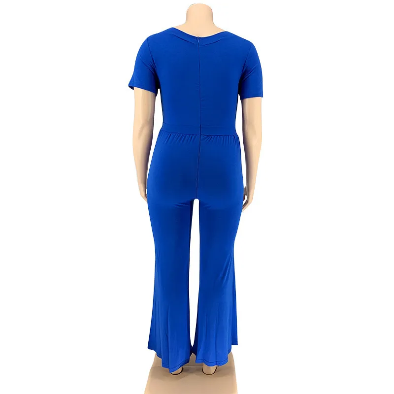 XL-5XL Women Plus Size Solid Color Wide Leg Jumpsuits - Image 17