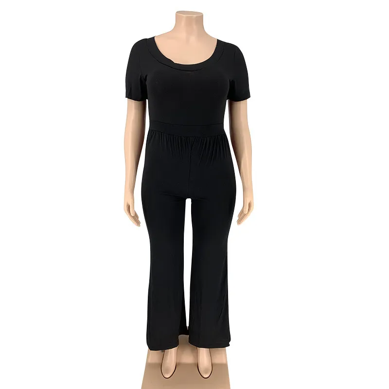 XL-5XL Women Plus Size Solid Color Wide Leg Jumpsuits - Image 19