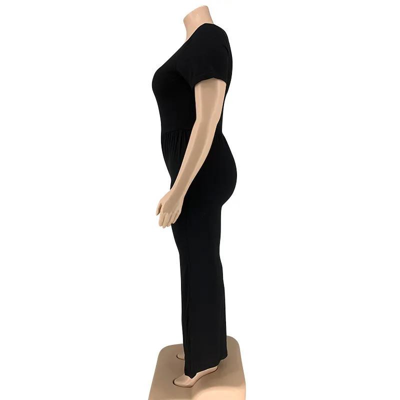 XL-5XL Women Plus Size Solid Color Wide Leg Jumpsuits - Image 20
