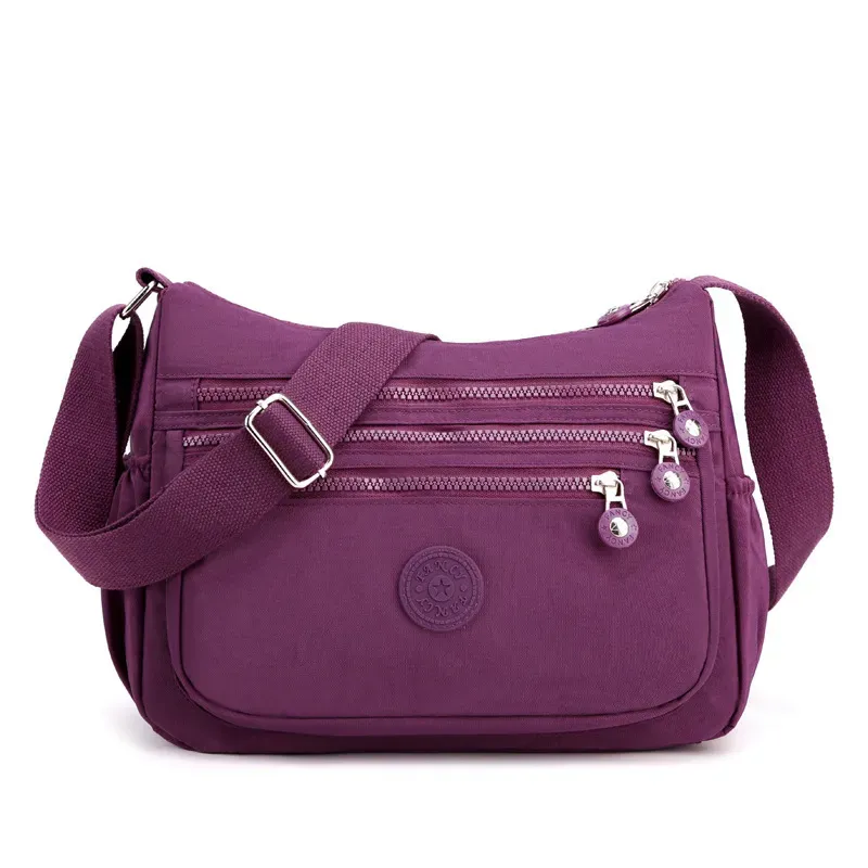 Women Casual Multi Pocket Design Zipper Design Solid Color Large Capacity Shoulder Bag - Image 6