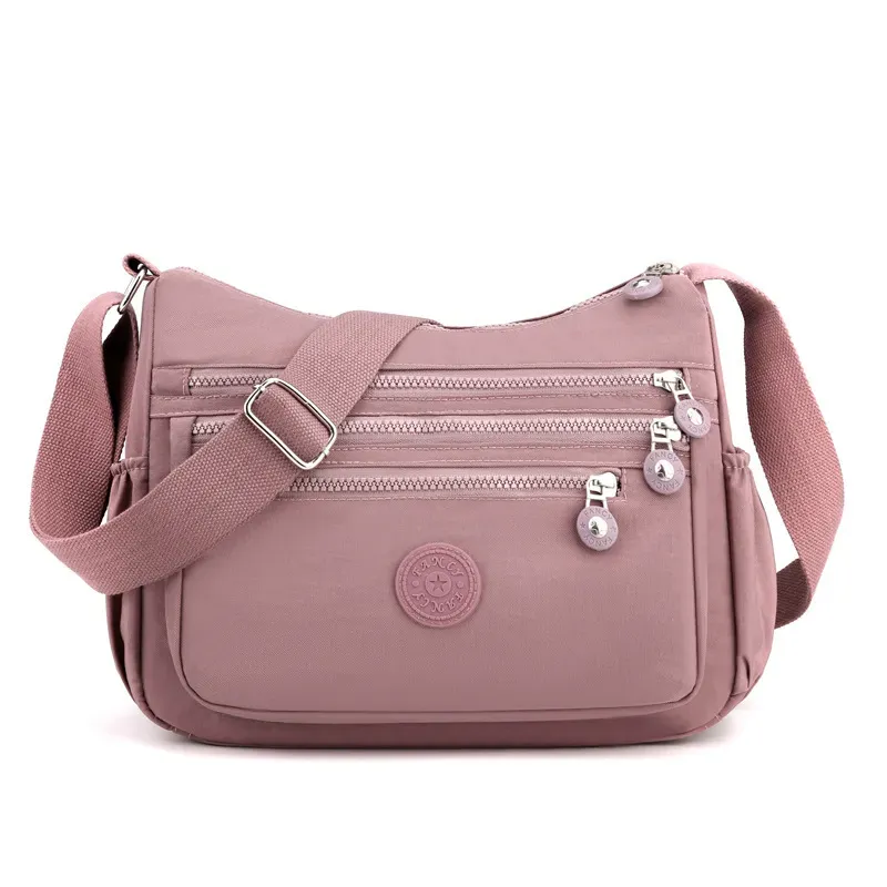 Women Casual Multi Pocket Design Zipper Design Solid Color Large Capacity Shoulder Bag - Image 9