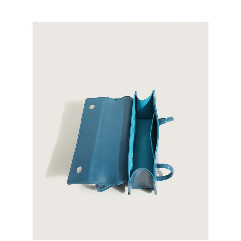 Oil Wax Leather Women Chic Design Solid Color Baguette Shoulder Handle Bag - Image 5