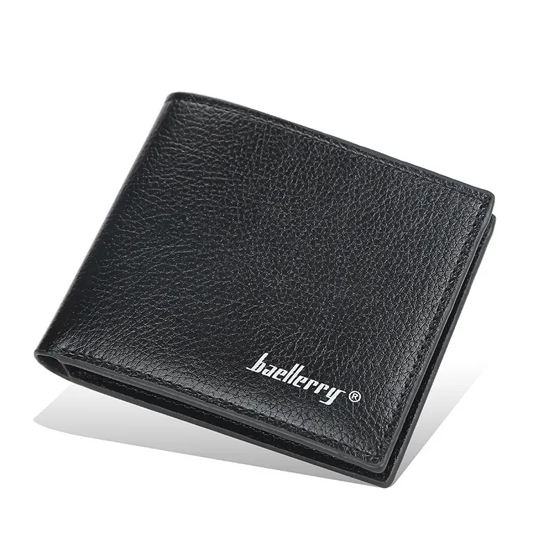 Men Wallet Soft Leather Lychee Pattern Wallet Short Wallet - Image 6