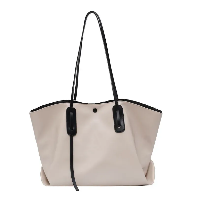 2 In 1 Women Casual Design Solid Color Large Capacity Shoulder Handle Bag - Image 5