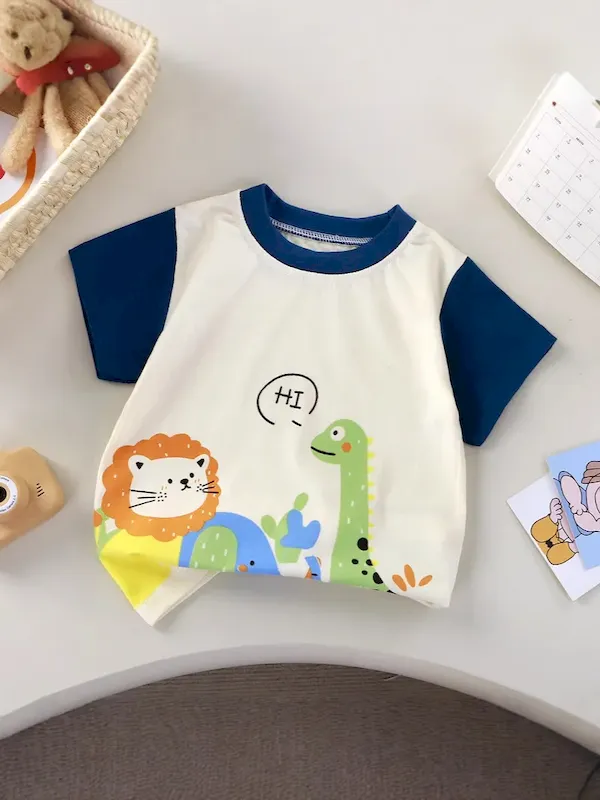 Wholesale Kids Boys And Girls Fashion Cartoon Short-Sleeve T-Shirt - Image 4