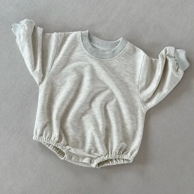 Wholesale Kids Baby Boys And Girls Fashion Simple Solid Color Round-Neck Long-Sleeve Rompers - Image 17