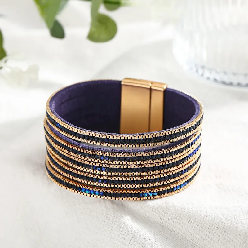 Wholesale Women Fashion Multi-Layer Rhinestone Bracelet