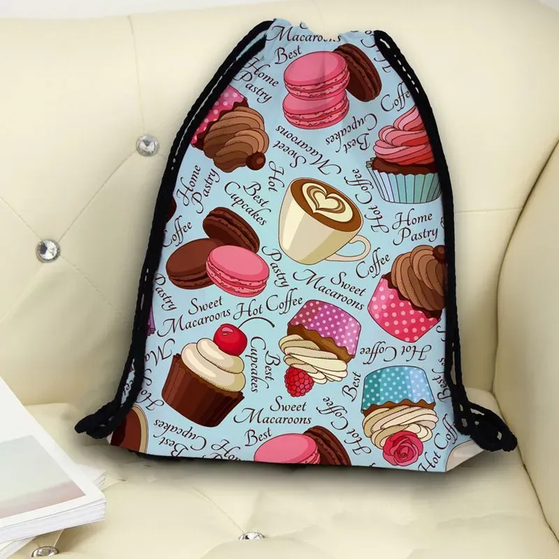 Creative Cupcake Printed Women Casual Drawstring Bag - Image 5
