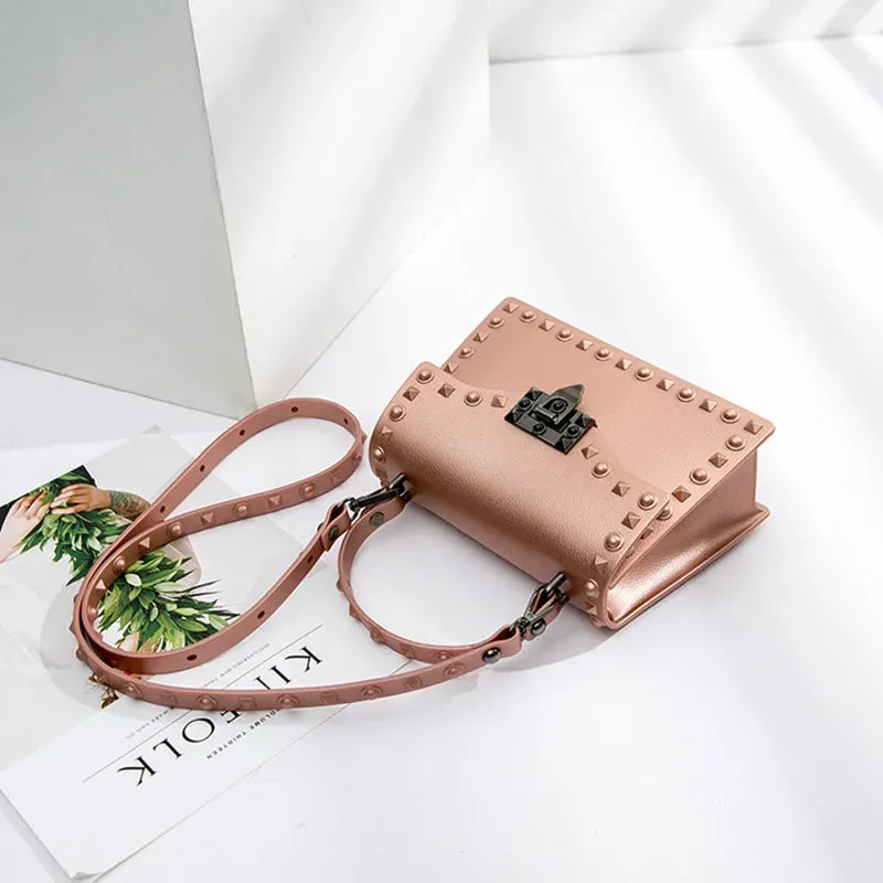 20*8*14cm Women Fashion Matte Surface Rivet Design Crossbody Bag - Image 9