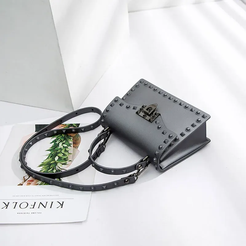 20*8*14cm Women Fashion Matte Surface Rivet Design Crossbody Bag - Image 11