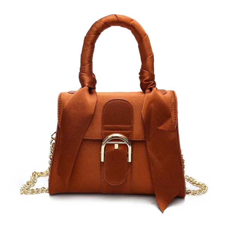Women Fashion Solid Color Bow Design Velvet Handle Bag - Image 4