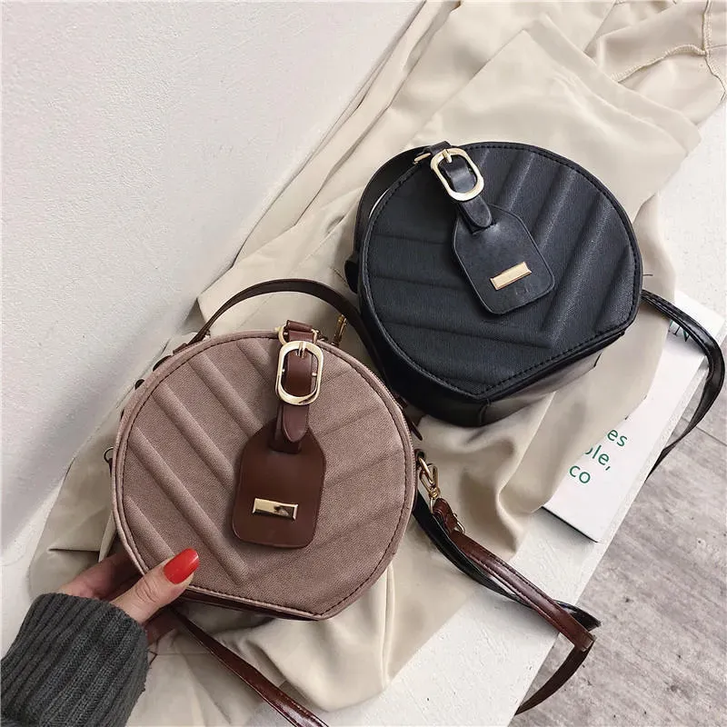 Women Vintage Round Shape Single Strap PU Crossbody Bag - Image 3