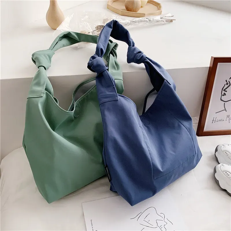 Women Casual Design Solid Color Large Capacity Shoulder Handle Tote Bag