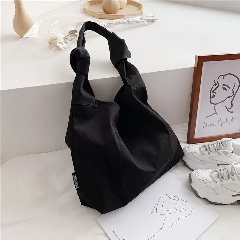Women Casual Design Solid Color Large Capacity Shoulder Handle Tote Bag - Image 8