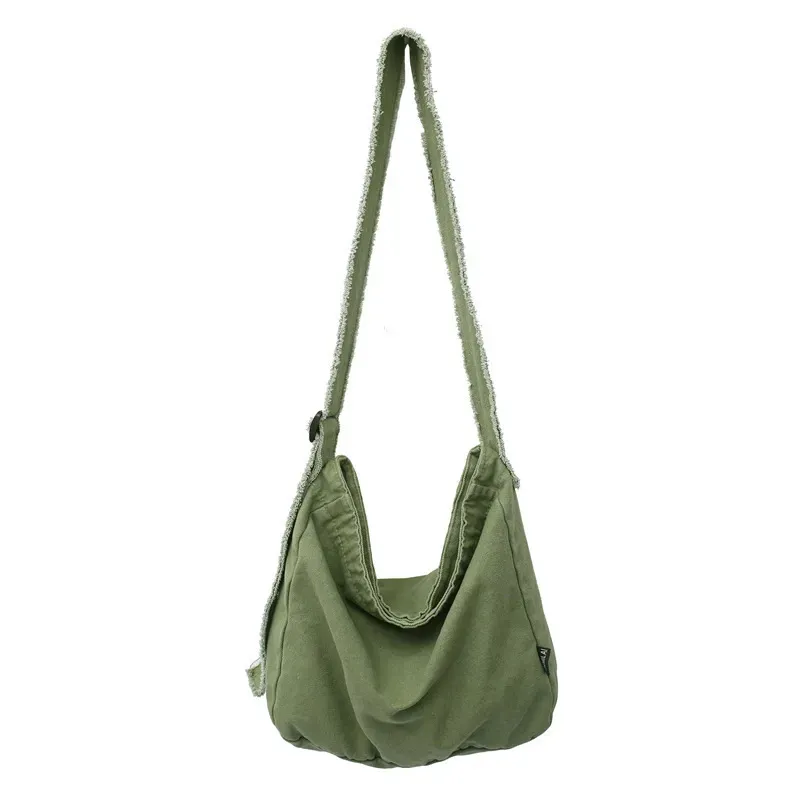 Women Casual Multi Pocket Design Solid Color Canvas Large Capacity Shoulder Handle Tote Bag - Image 5