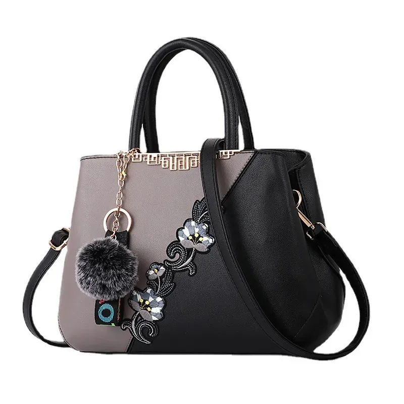 Contrast Color Ladies Flower Handbag Shoulder Fashion Bag