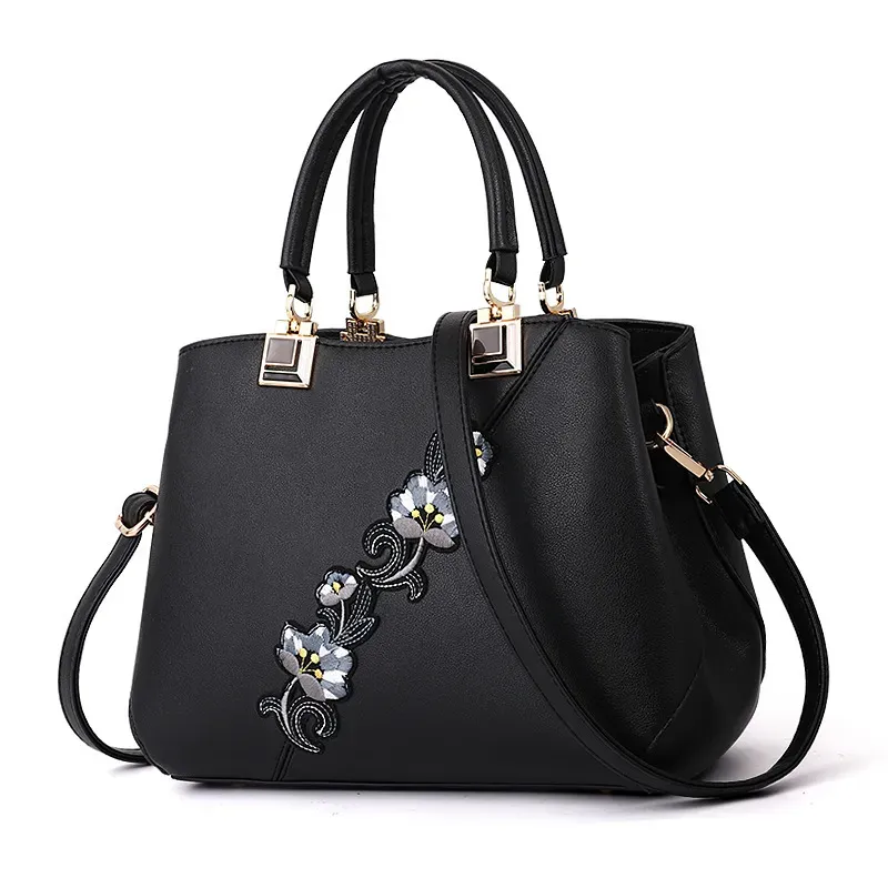 Contrast Color Ladies Flower Handbag Shoulder Fashion Bag - Image 5