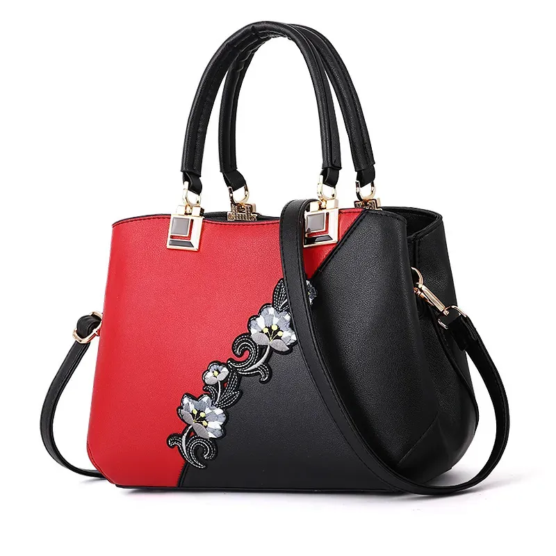 Contrast Color Ladies Flower Handbag Shoulder Fashion Bag - Image 6