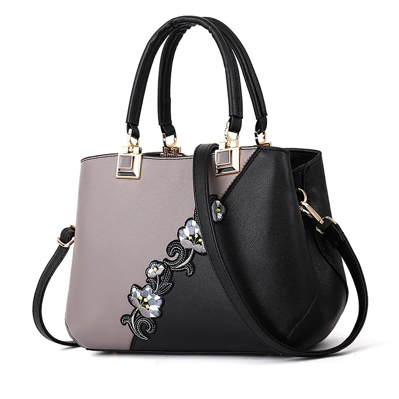 Contrast Color Ladies Flower Handbag Shoulder Fashion Bag - Image 13