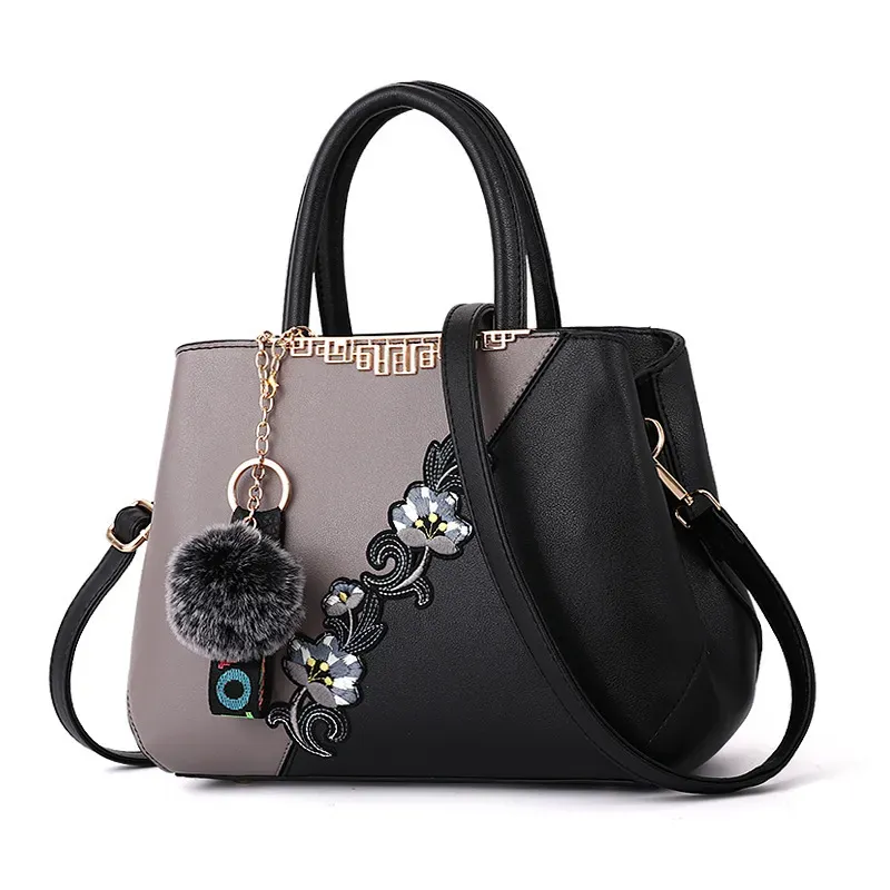 Contrast Color Ladies Flower Handbag Shoulder Fashion Bag - Image 14