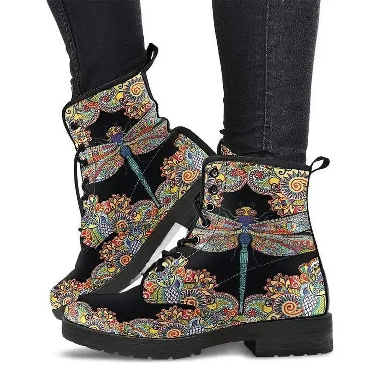Gothic Oversized Printed Short Boots - Image 10