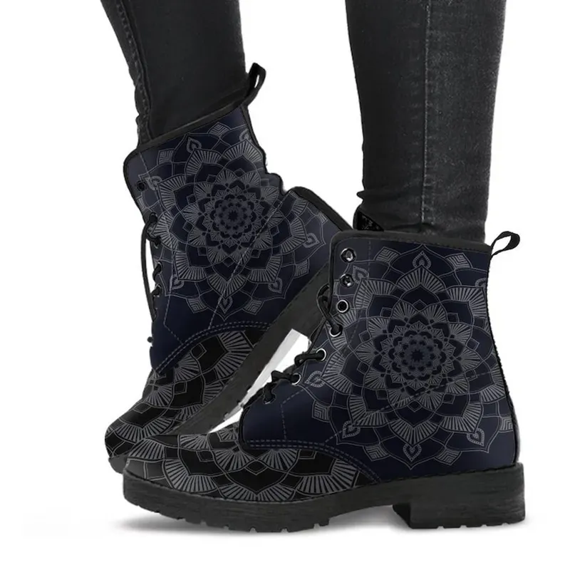 Gothic Oversized Printed Short Boots - Image 14