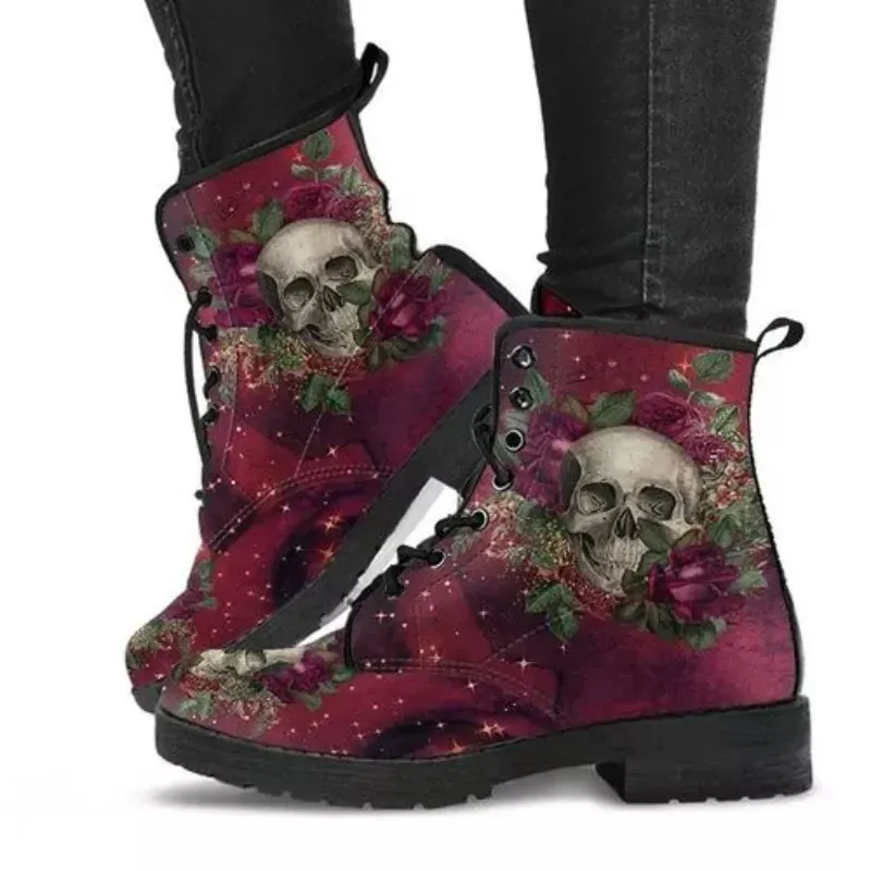 Gothic Oversized Printed Short Boots - Image 15