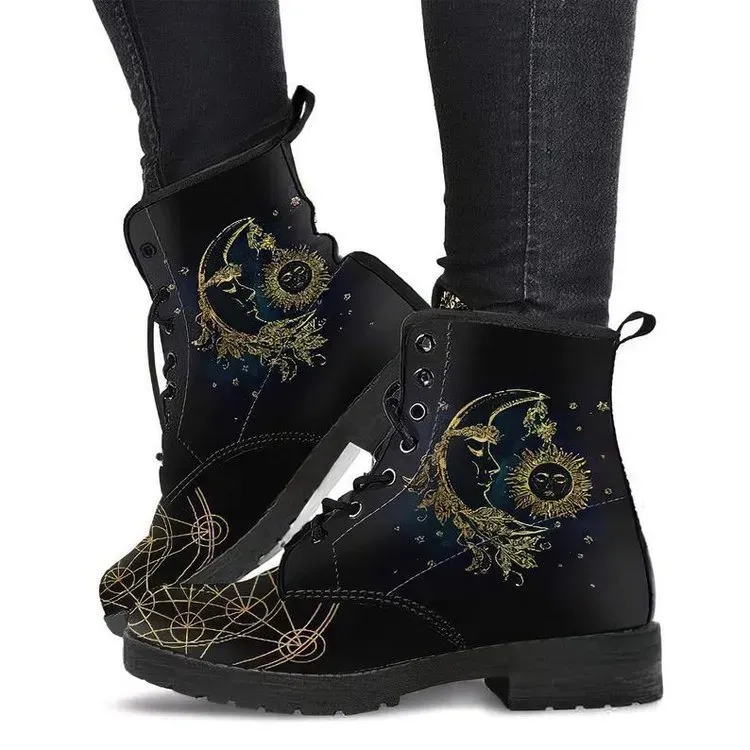Gothic Oversized Printed Short Boots - Image 21