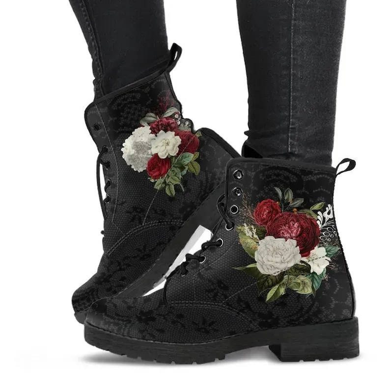 Gothic Oversized Printed Short Boots - Image 22